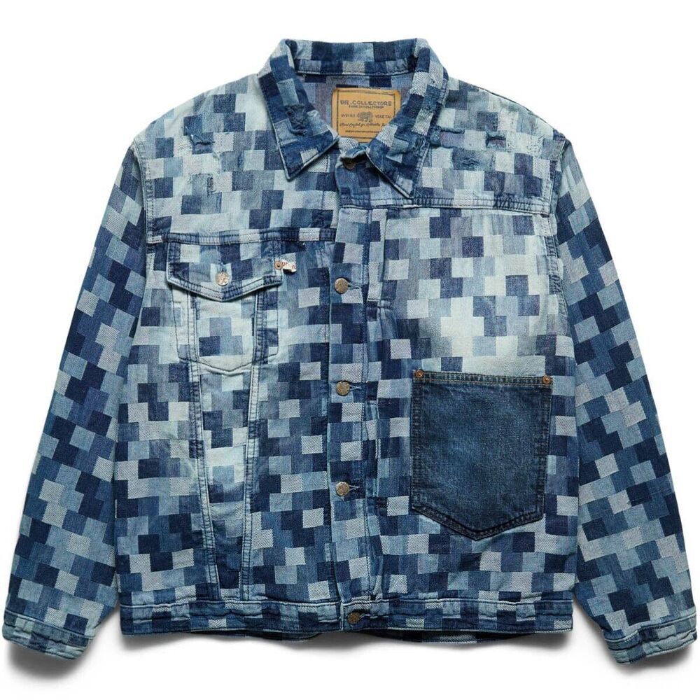 New Dr. Collectors 2020 Jacquard Denim Patched Jacket Size XS